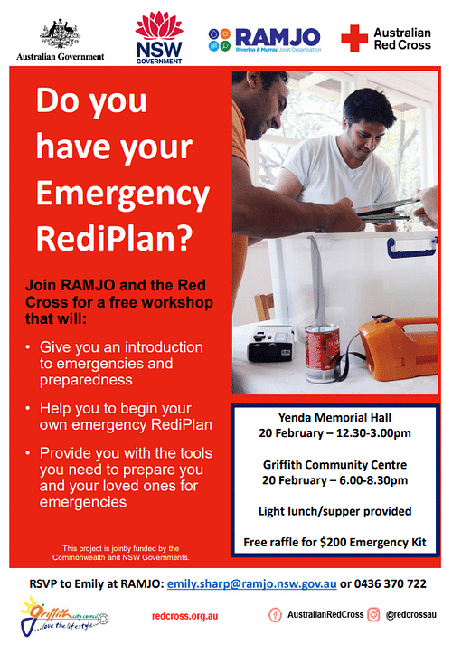 Ramjo, Griffith City Council And Red Cross Offer Workshops To Help Local Residents Prepare For Future Natural Disasters
